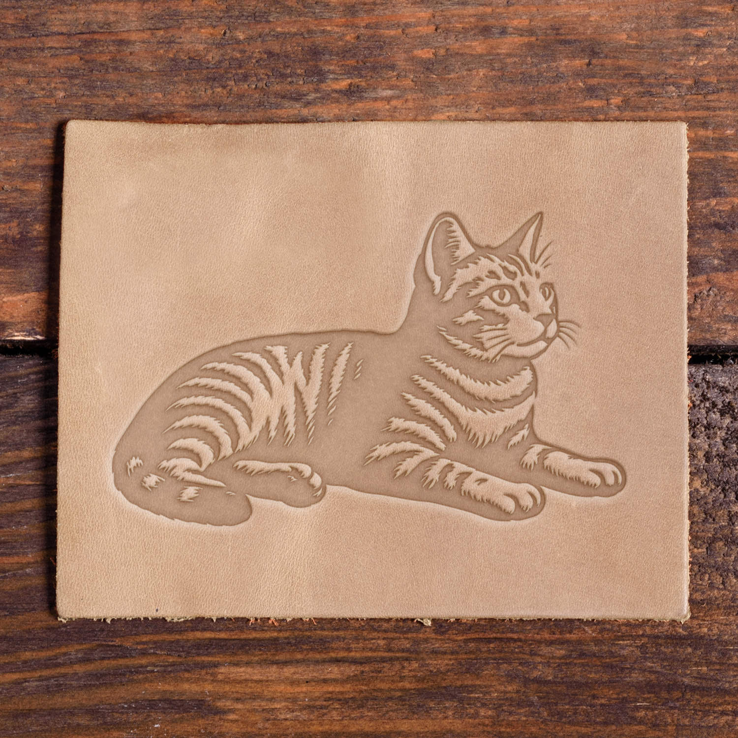 Tabby Cat Delrin Leather Stamp