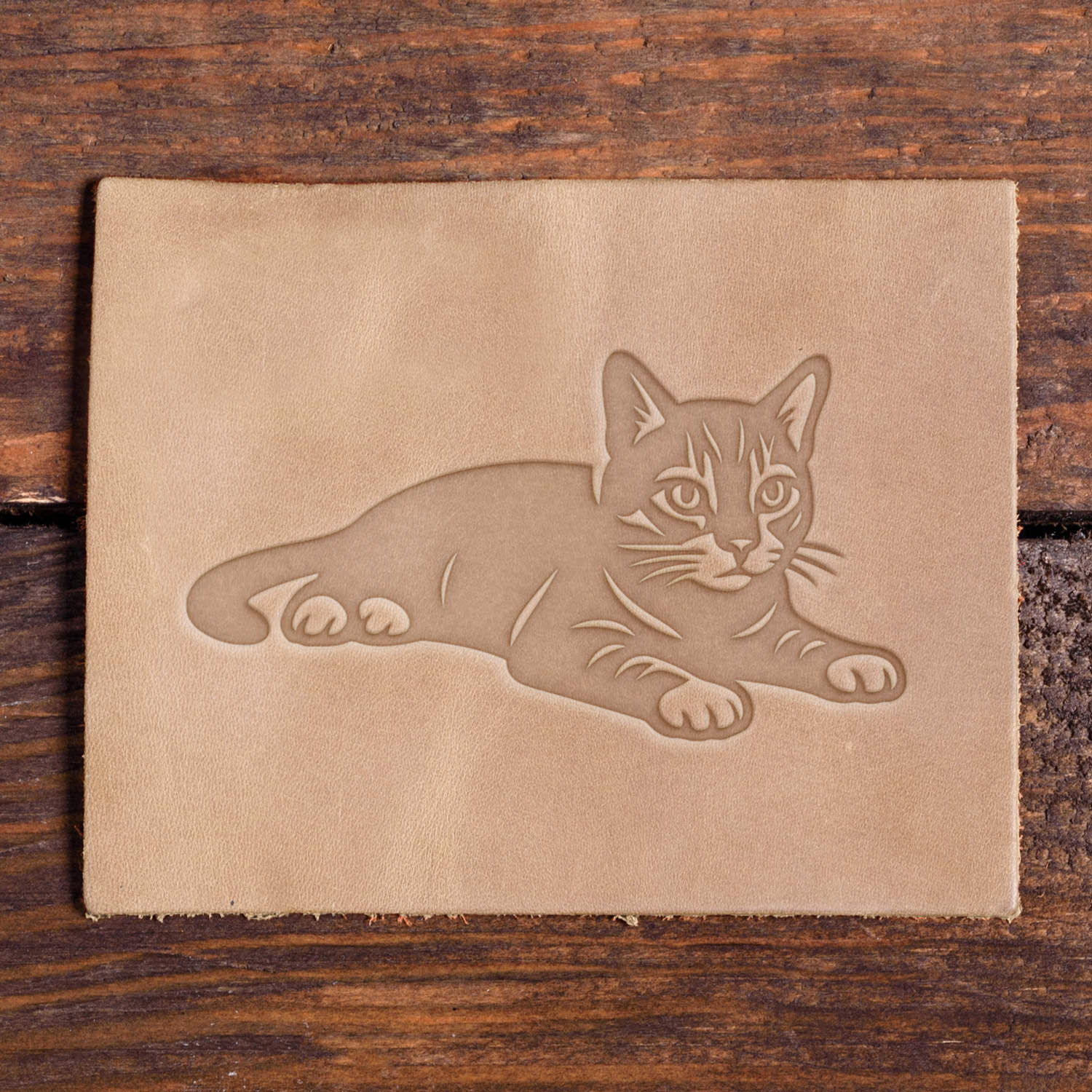 Cat Delrin Leather Stamp