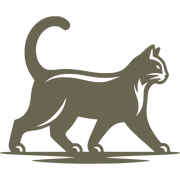 Delrin leather stamp design of a walking cat with a curved tail and sleek body lines, captured in a confident pose.