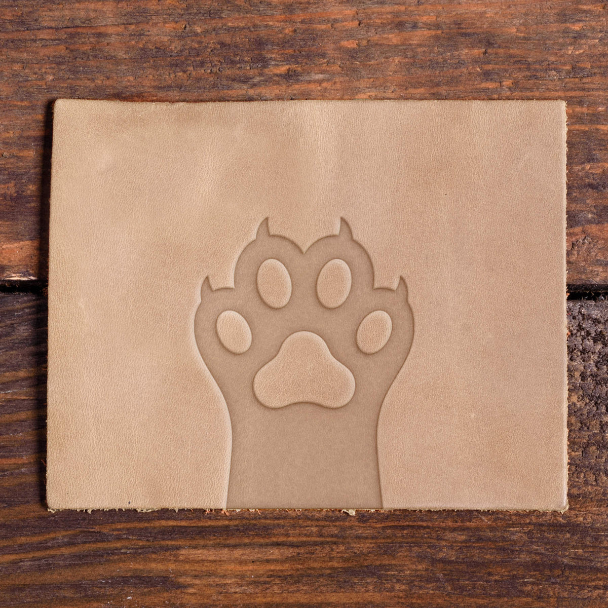 Cat Paw Print Outline Delrin Leather Stamp