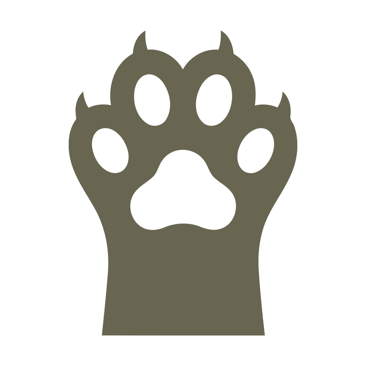 Cat Paw Print Outline Delrin Leather Stamp