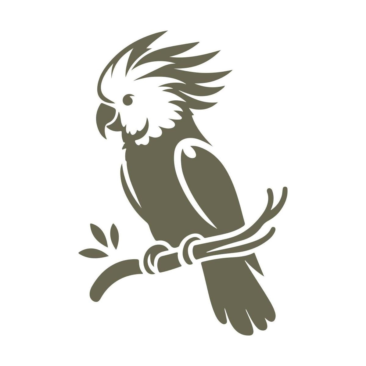 Delrin leather stamp with a detailed cockatoo design, perfect for bird-themed leatherworking projects.