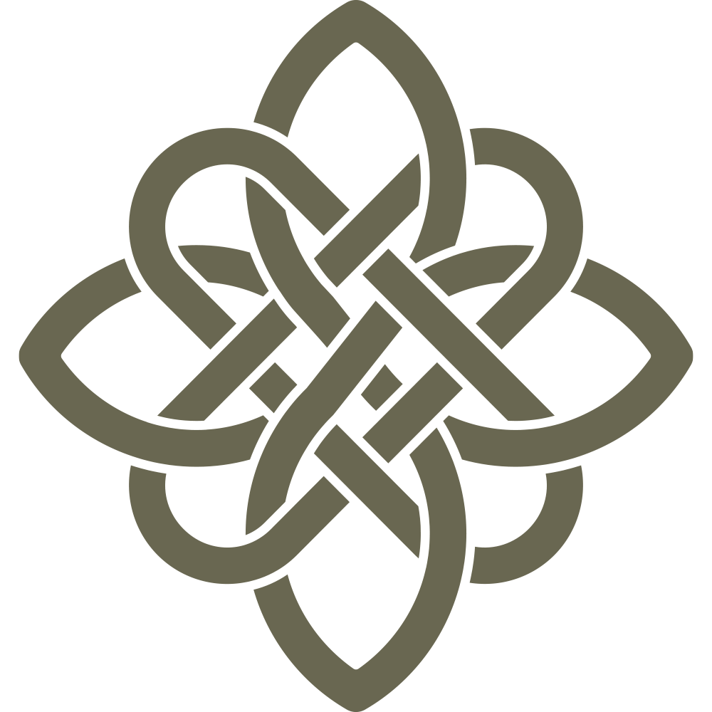 Intricate Celtic knot design with interwoven lines forming a symmetrical, elegant pattern.