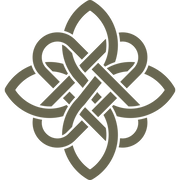 Intricate Celtic knot design with interwoven lines forming a symmetrical, elegant pattern.