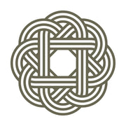 Intricate Celtic knot design featuring interwoven lines in a symmetrical, circular pattern.