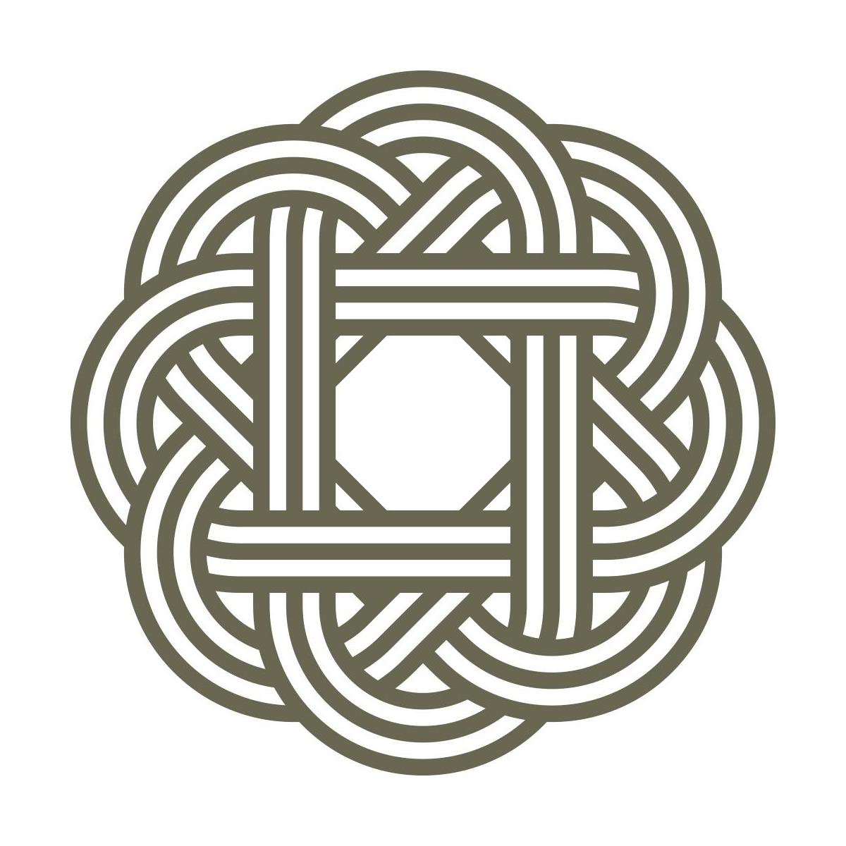 Intricate Celtic knot design featuring interwoven lines in a symmetrical, circular pattern.