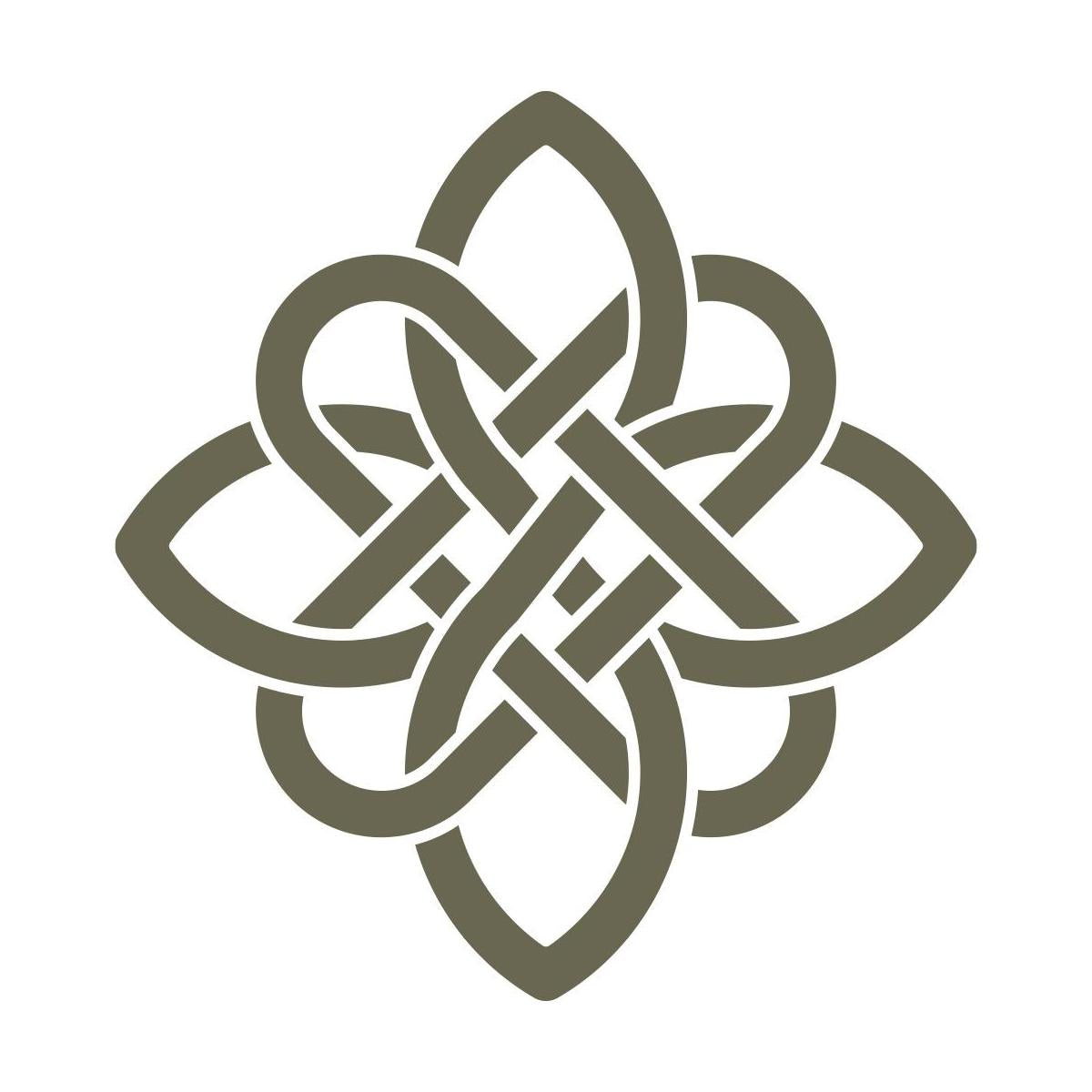Intricate Celtic knot design with interwoven lines forming a symmetrical, elegant pattern.