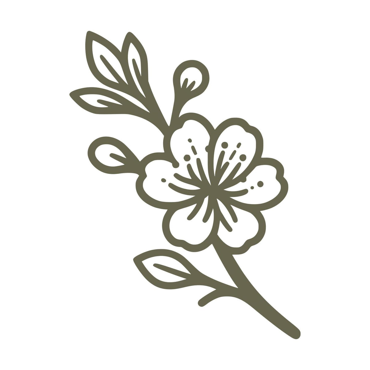 Cherry Blossom Delrin Leather Stamp