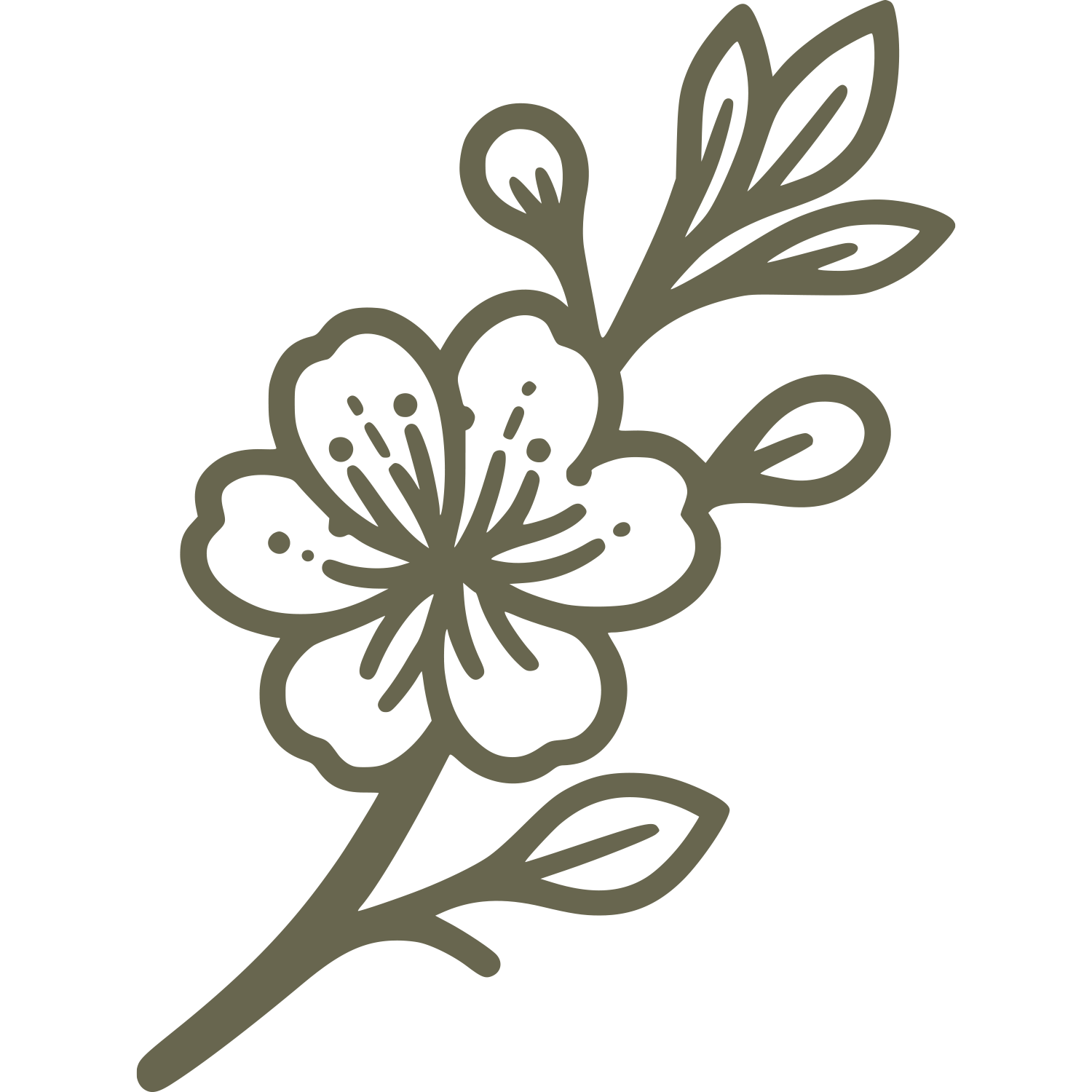 Cherry Blossom Delrin Leather Stamp