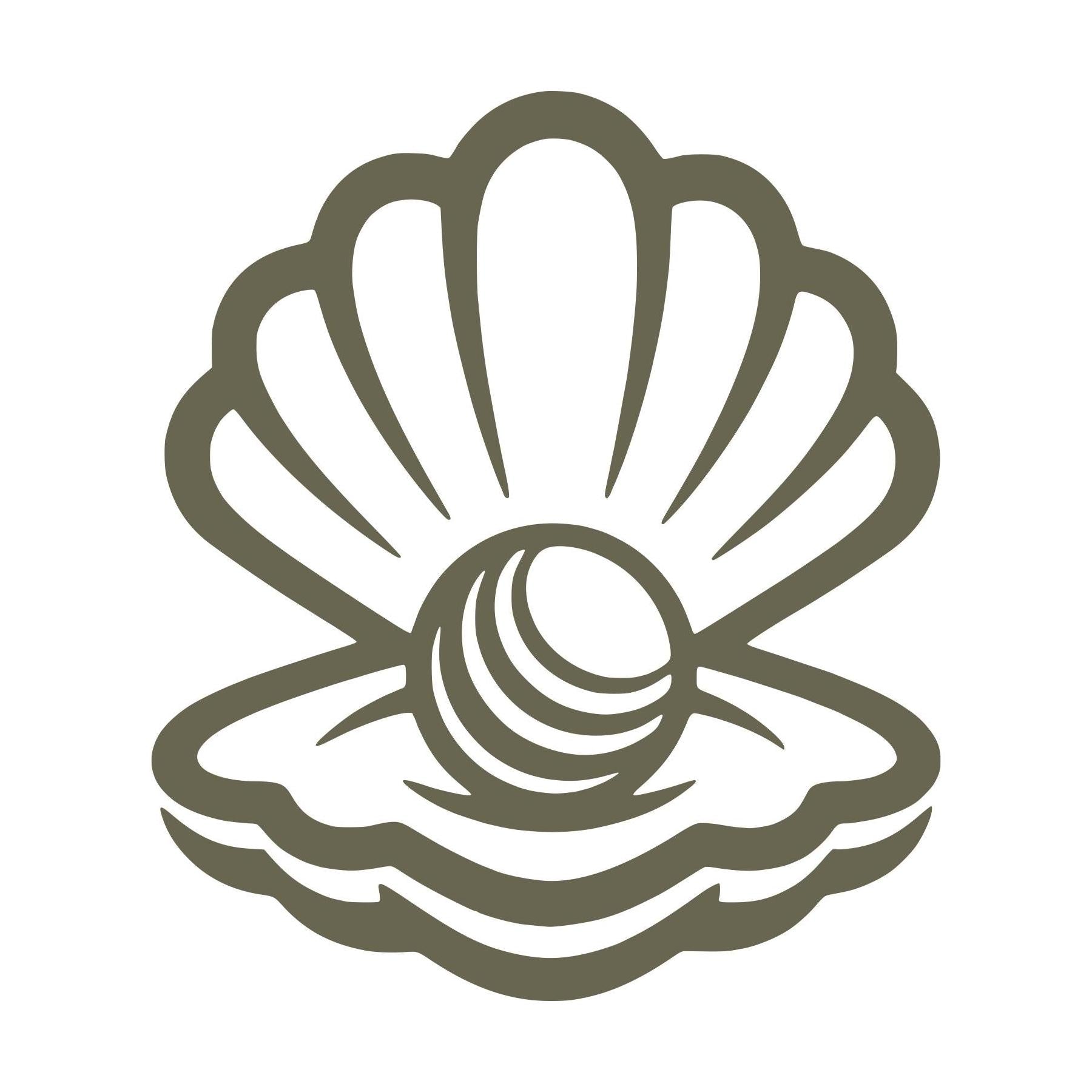 Clam with a Pearl Delrin Leather Stamp