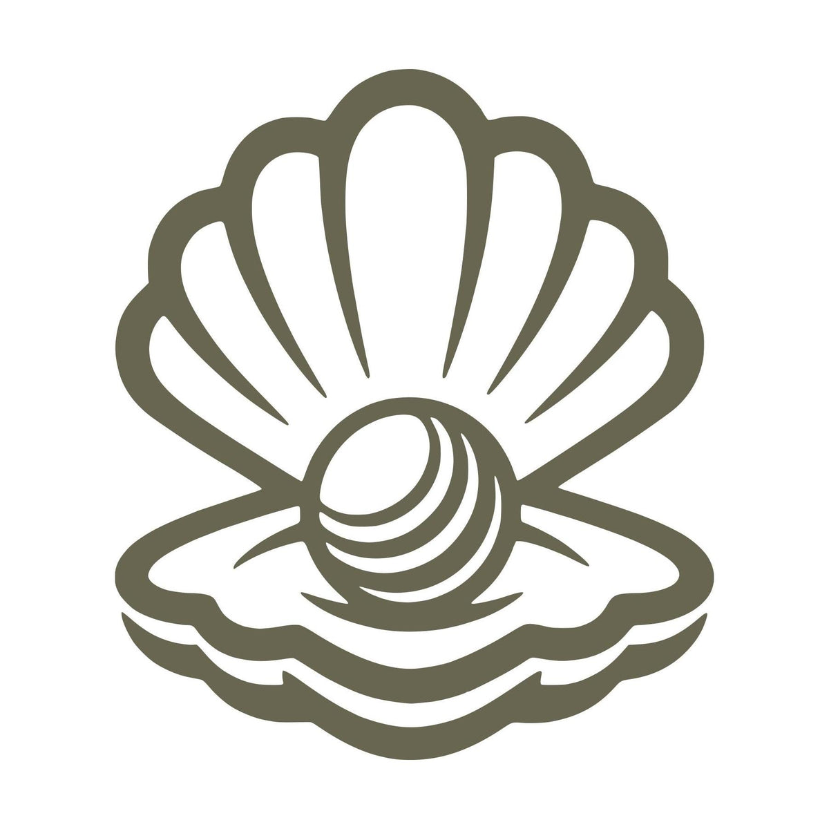 Clam with a Pearl Delrin Leather Stamp