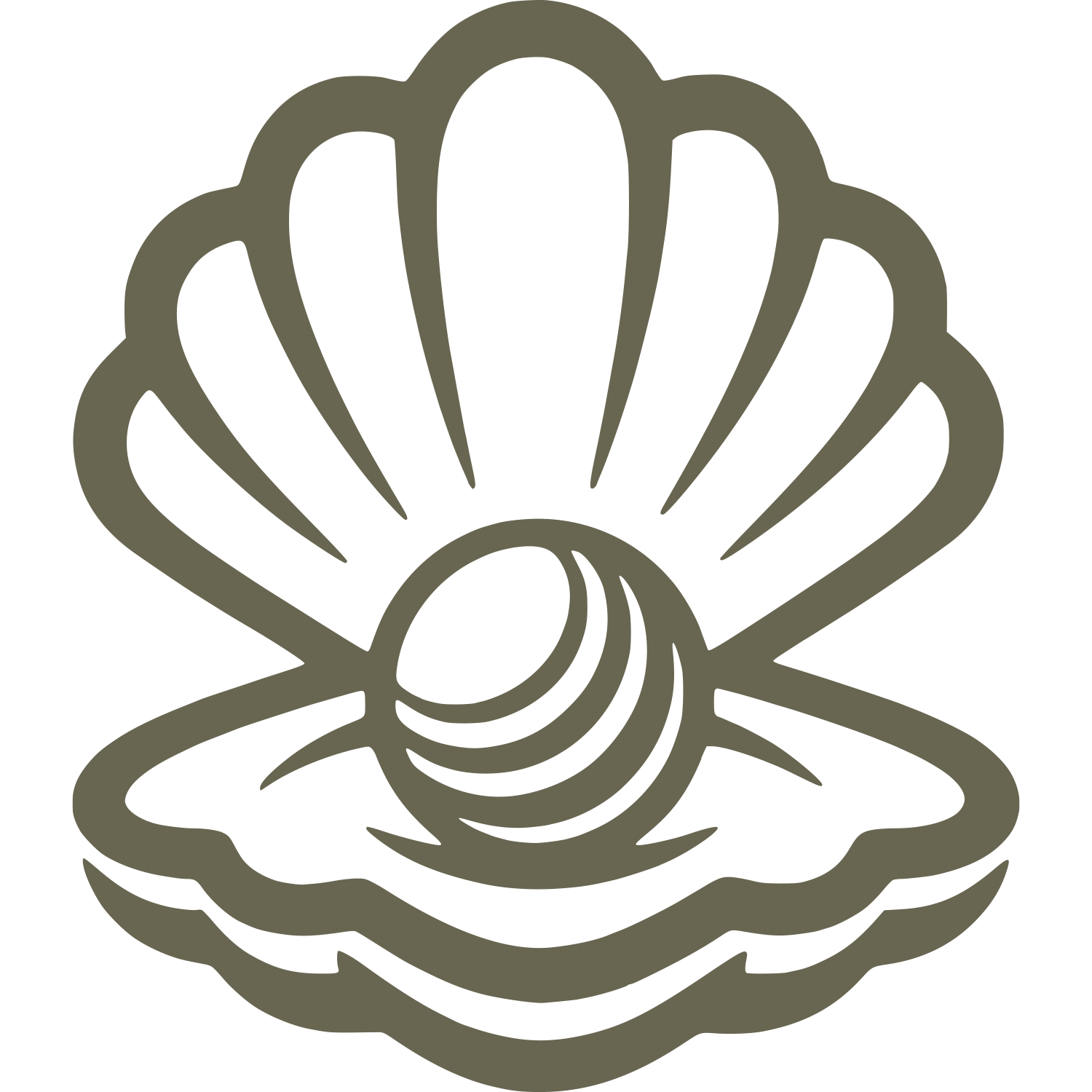 Clam with a Pearl Delrin Leather Stamp