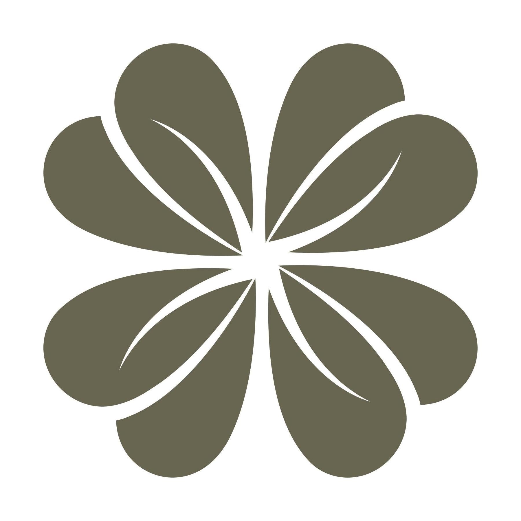 Bold abstract flower design with four rounded petals, crafted as a Delrin leather stamp—perfect for floral-themed wallets, journal covers, or handmade accessories.