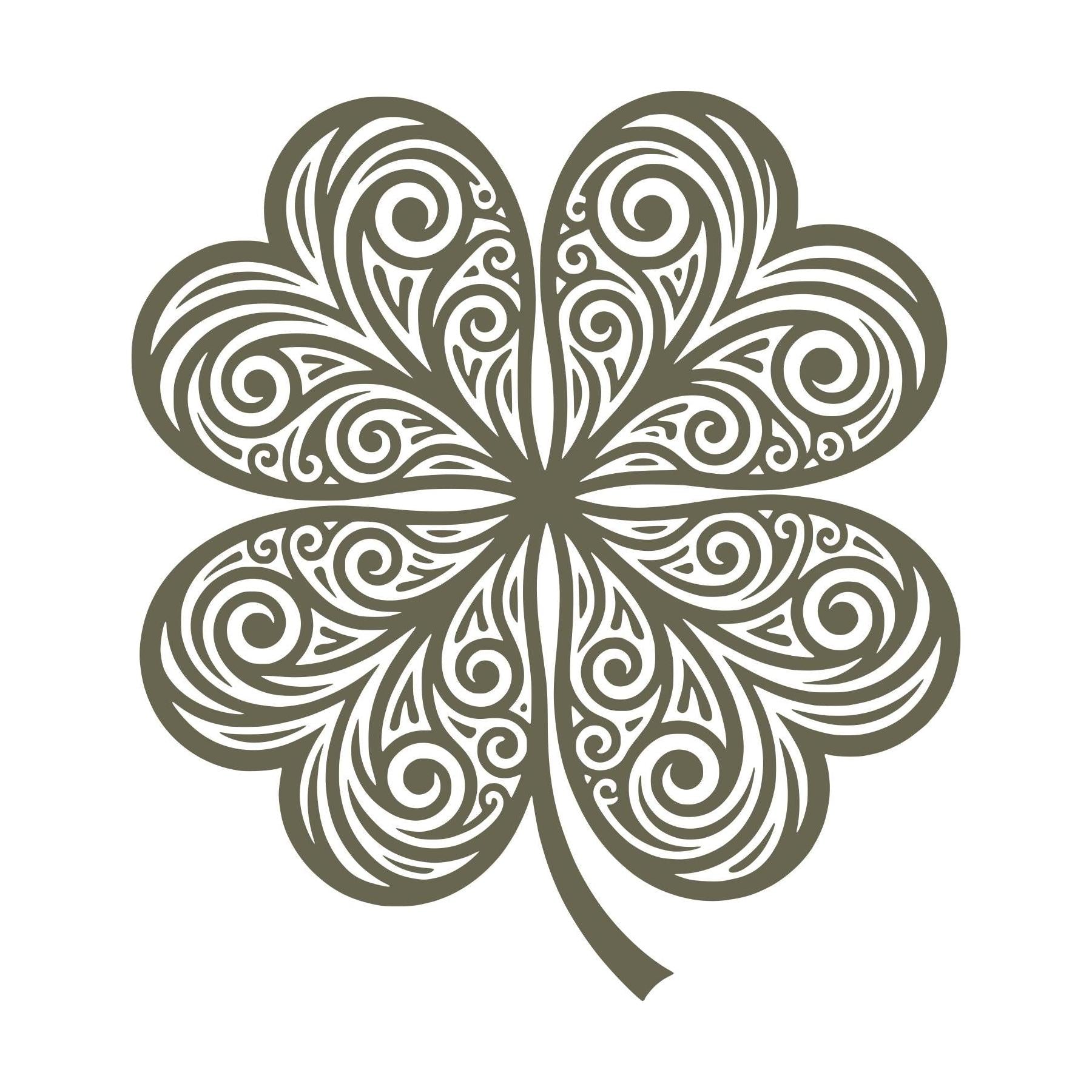 Ornate Four Leaf Clover Delrin Leather Stamp