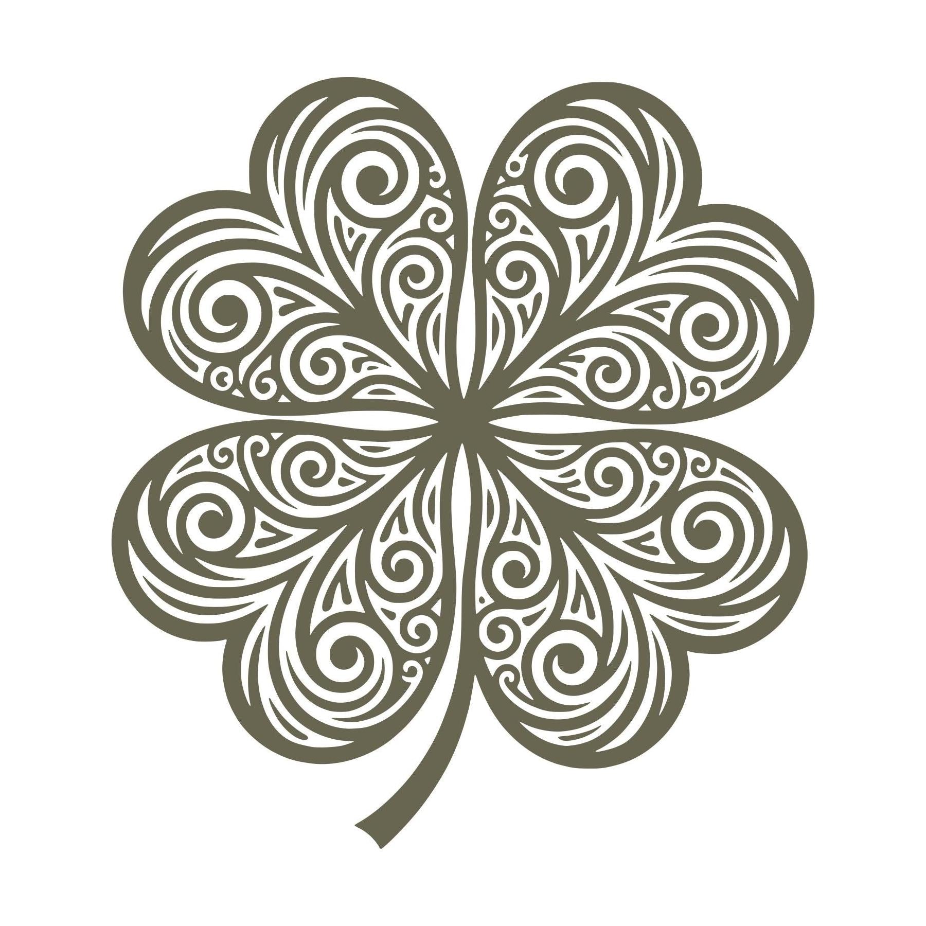 Ornate Four Leaf Clover Delrin Leather Stamp