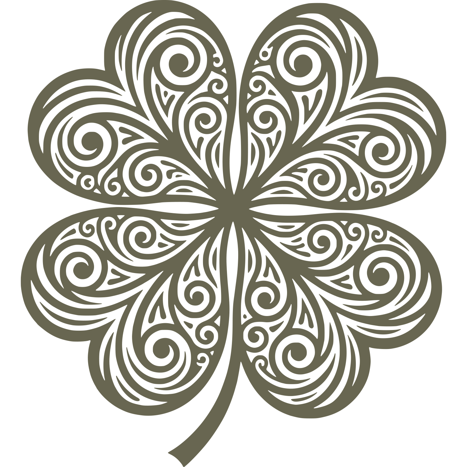 Ornate Four Leaf Clover Delrin Leather Stamp