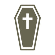 Coffin with Cross Delrin Leather Stamp