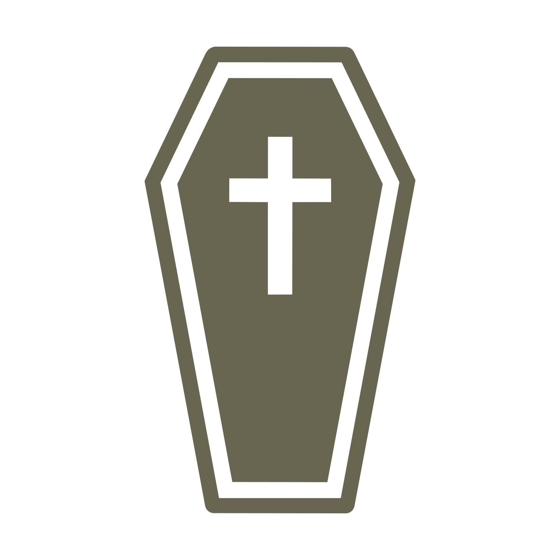 Coffin with Cross Delrin Leather Stamp