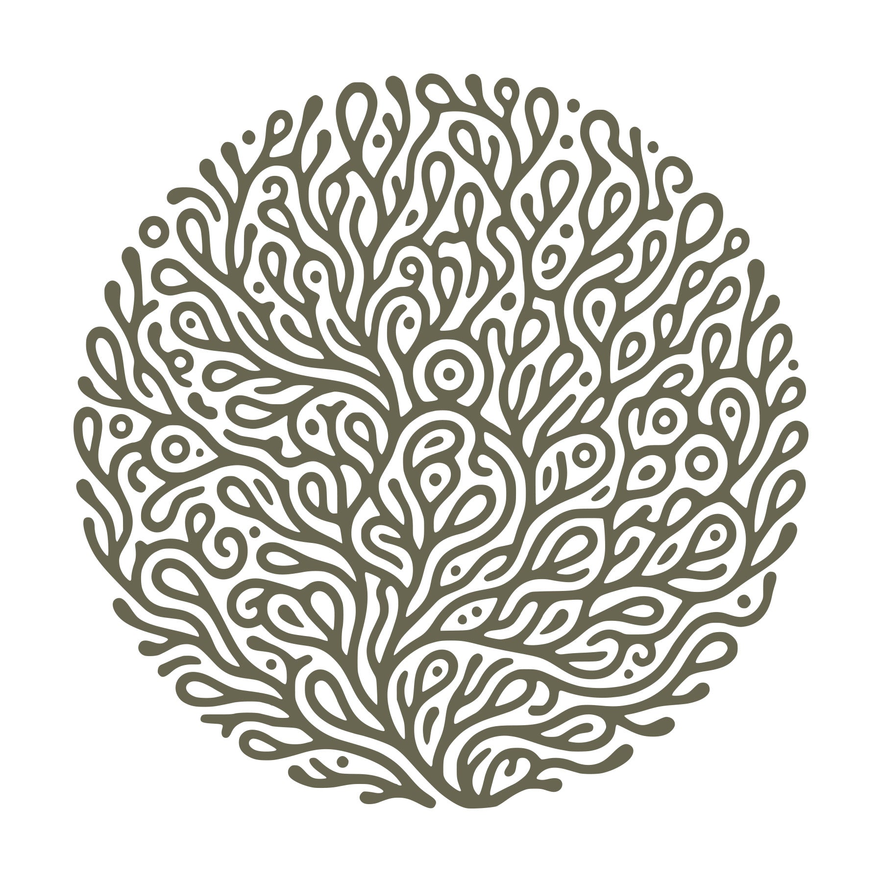 Abstract Coral Emblem Delrin Leather Stamp