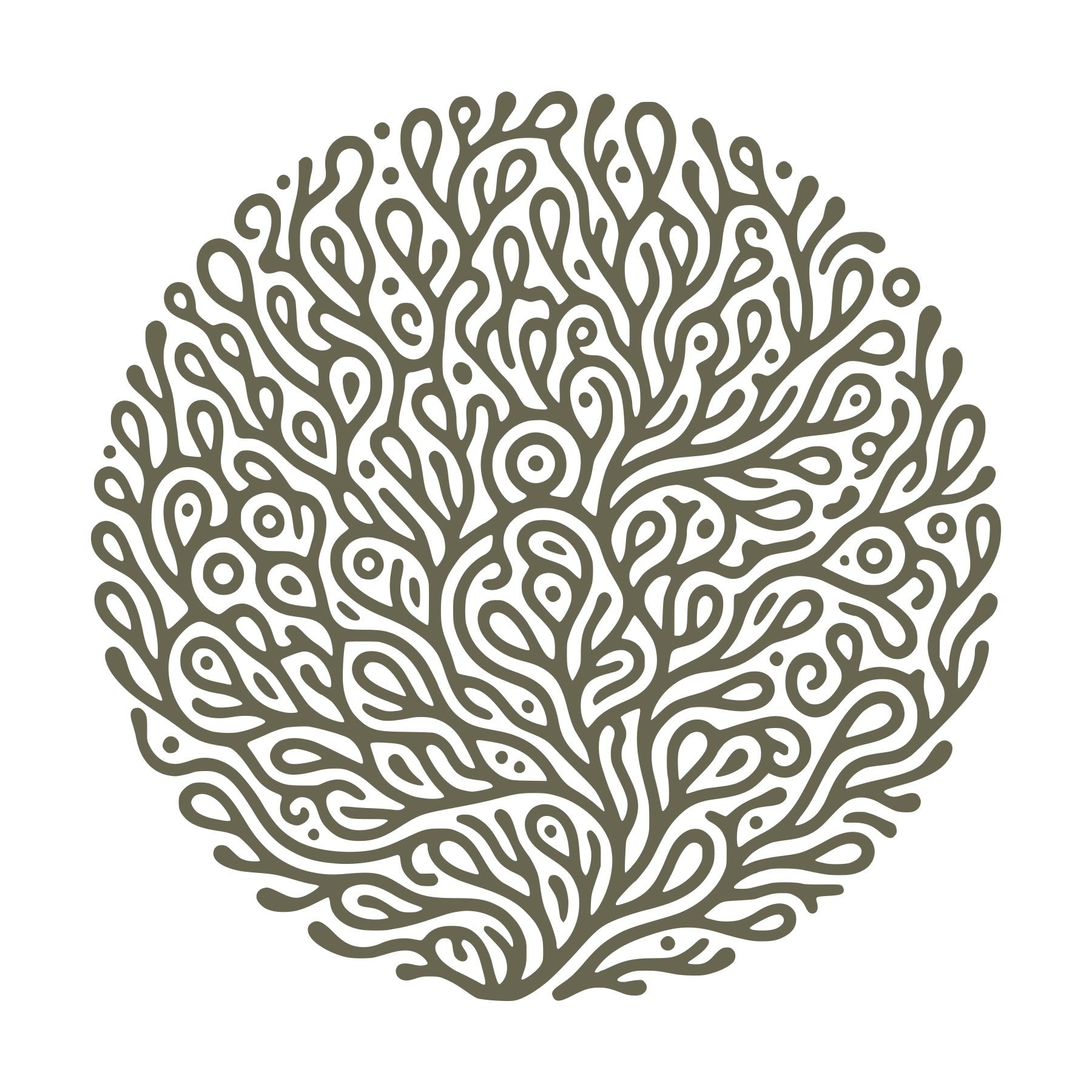 Abstract Coral Emblem Delrin Leather Stamp