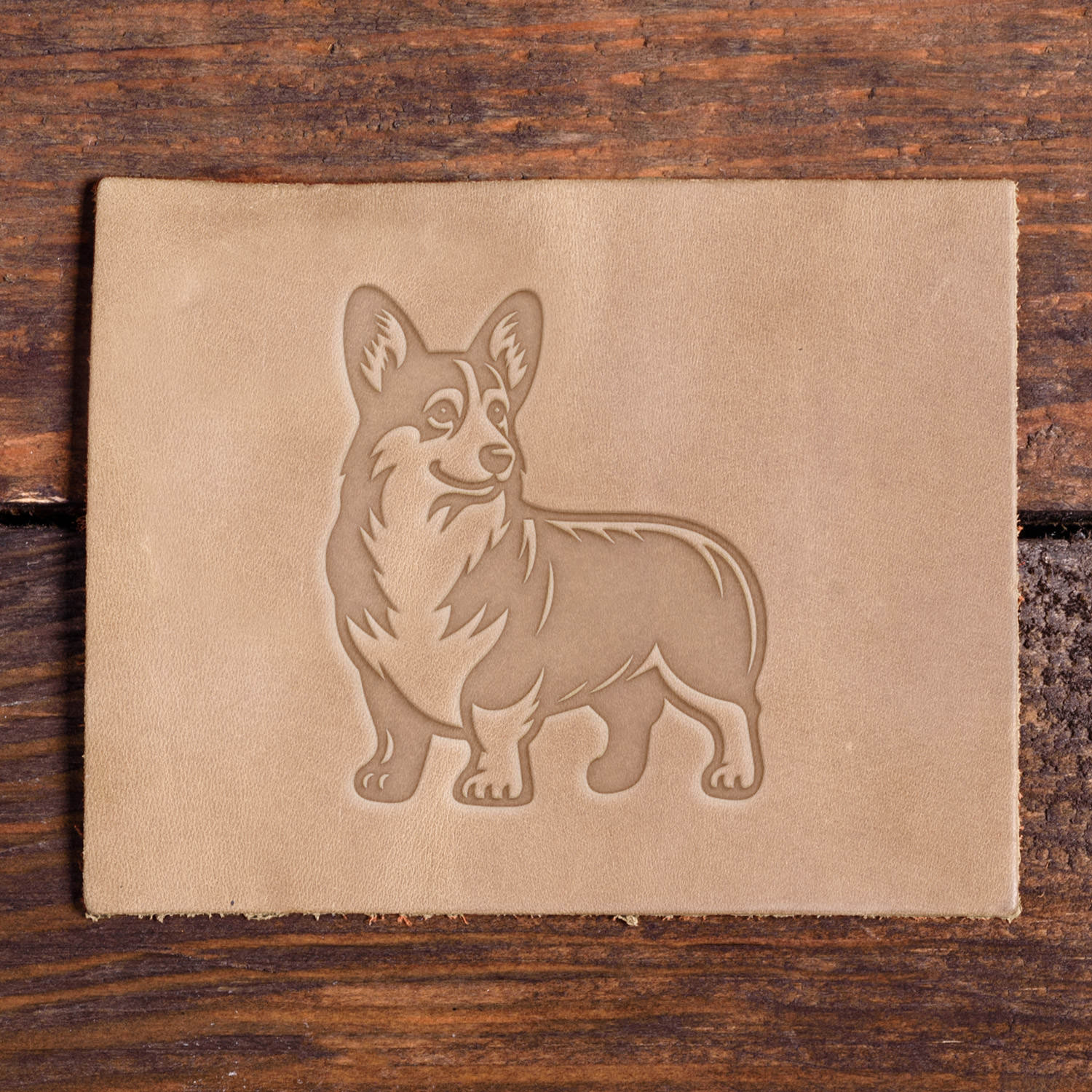 Corgi Dog Delrin Leather Stamp