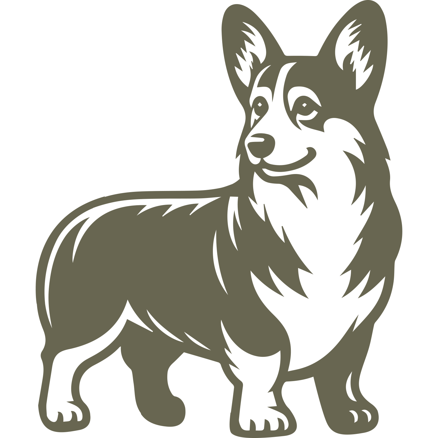 Corgi Dog Delrin Leather Stamp