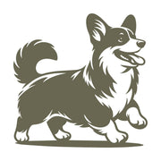 Playful corgi illustration with fluffy fur and a cheerful expression, capturing the breed’s lively personality.