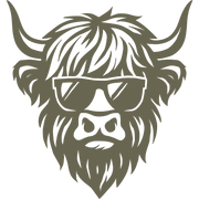 Highland Cow With Sunglasses Delrin Leather Stamp