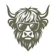 Highland Cow With Sunglasses Delrin Leather Stamp