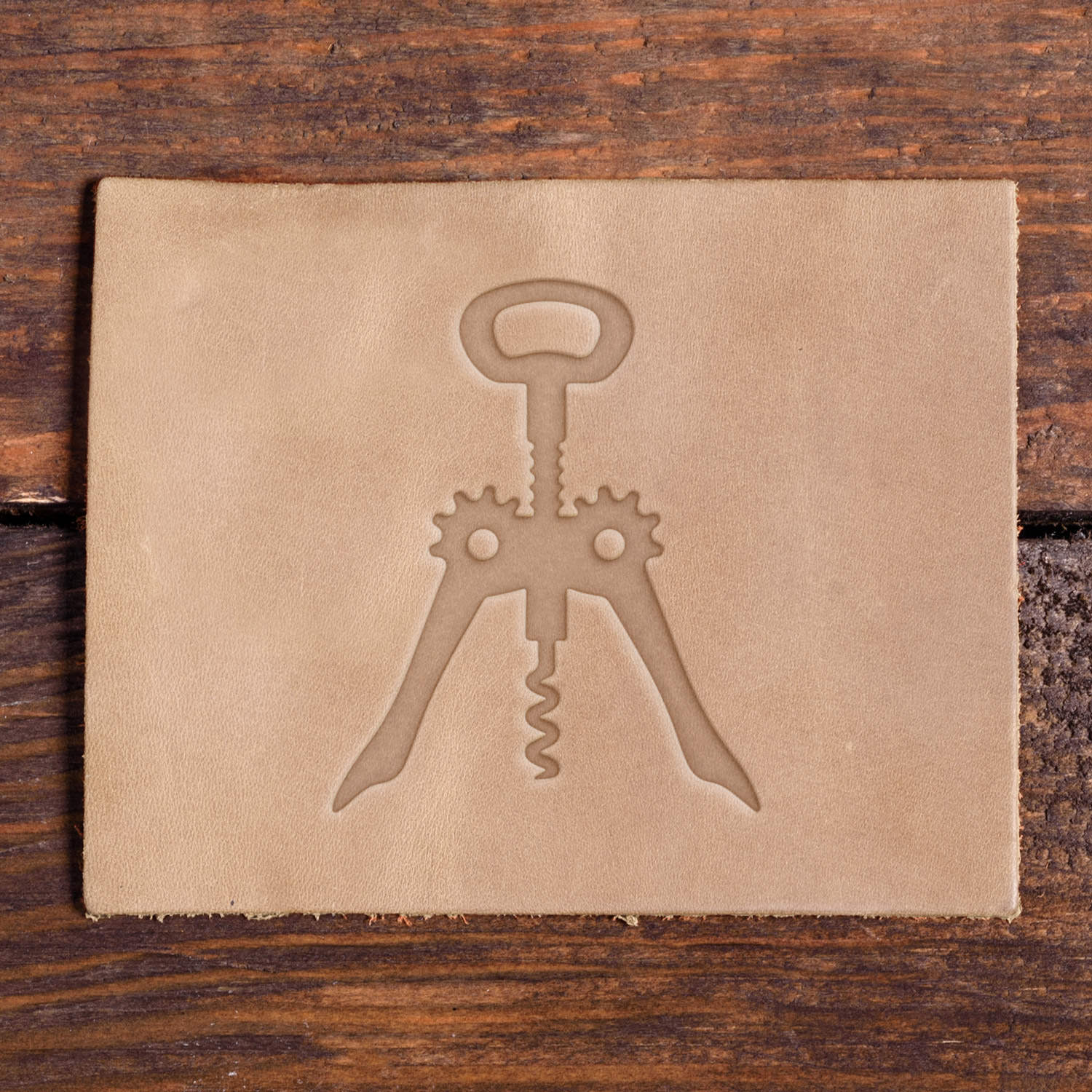 Wine Corkscrew Delrin Leather Stamp