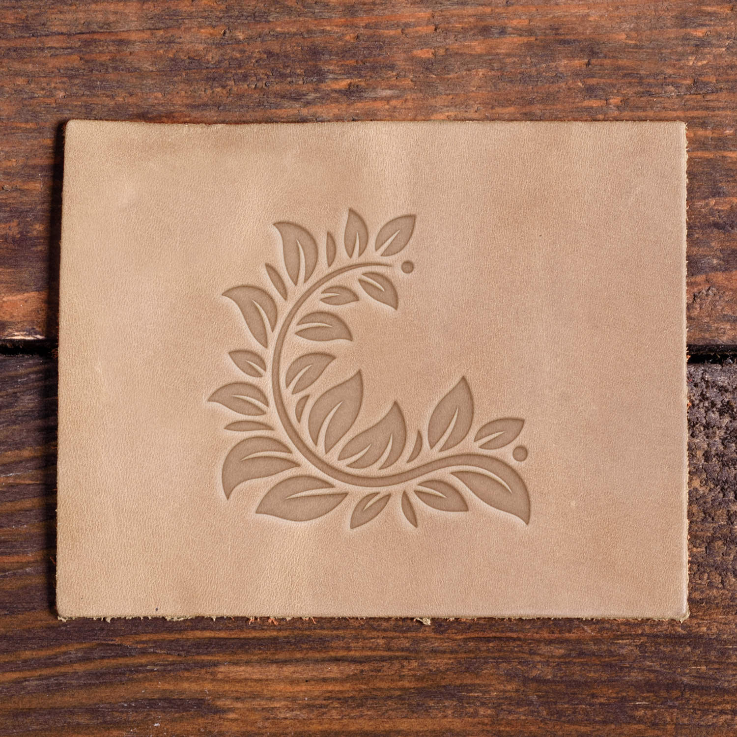 Leaf Flourish Corner Delrin Leather Stamp