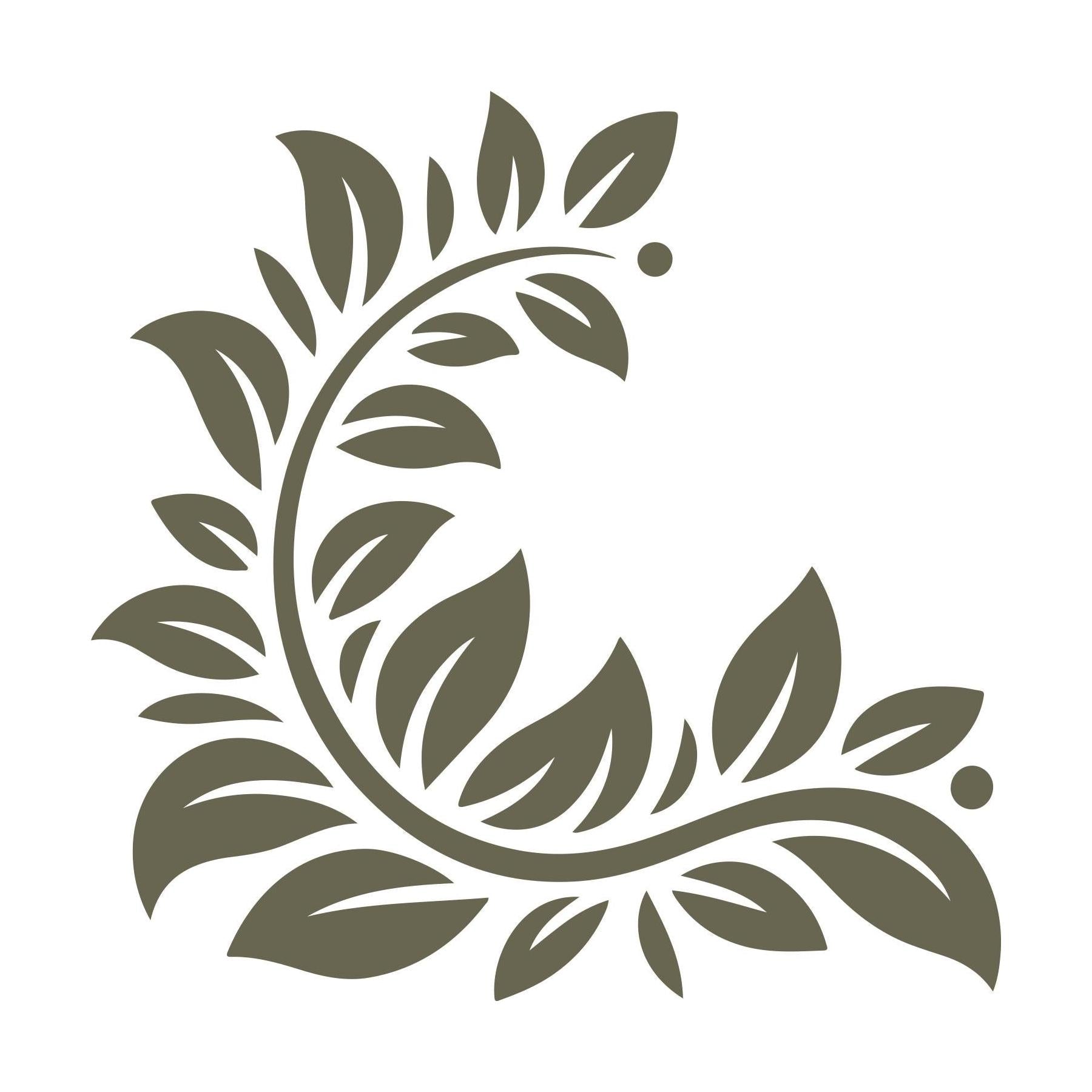 Leaf Flourish Corner Delrin Leather Stamp