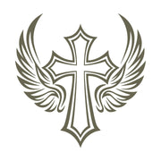 Religious Cross with Wings Delrin Leather Stamp
