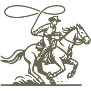 Cowboy roping a horse with sharp dynamic lines, capturing the essence of Western action.