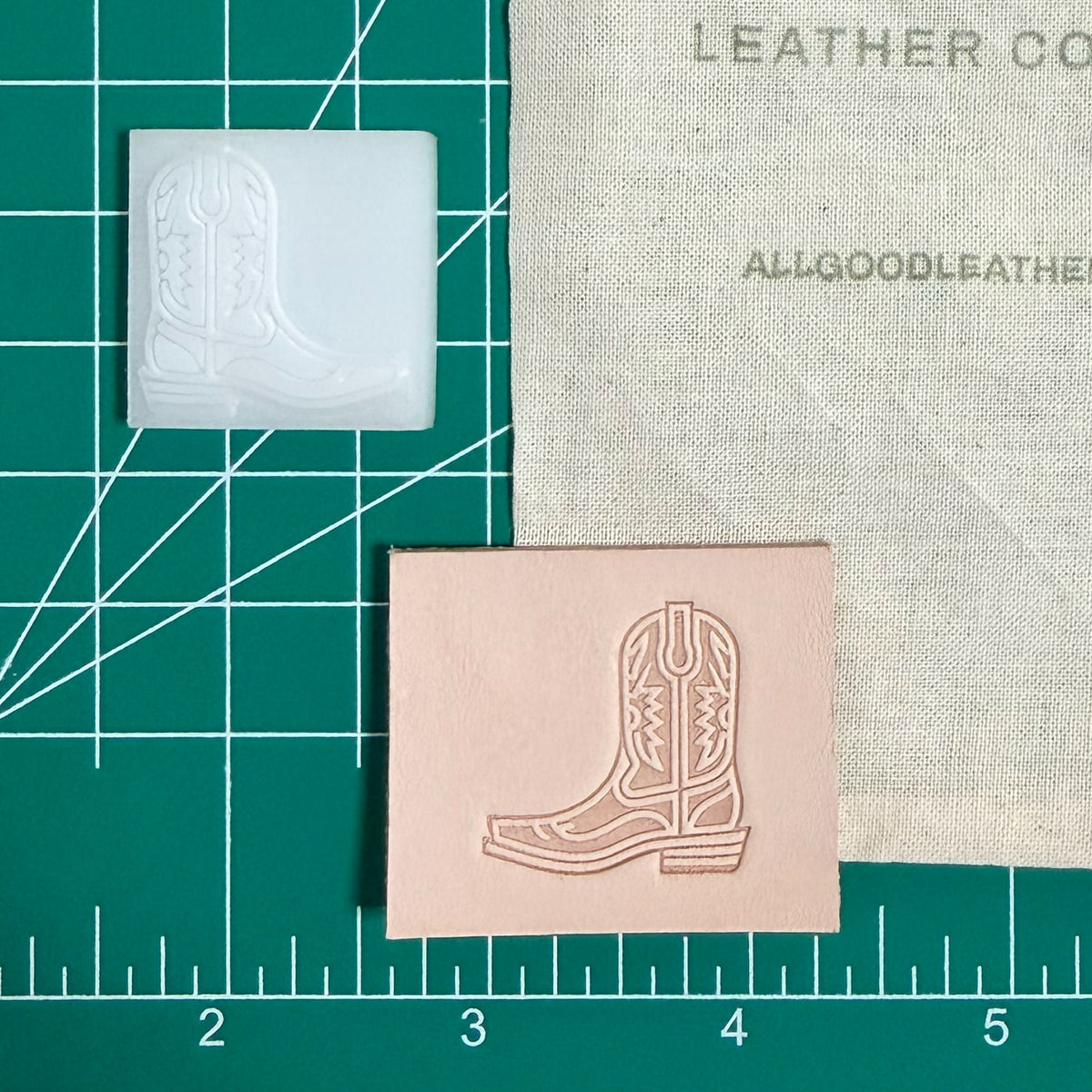 Cowboy Boot Delrin Leather Stamp