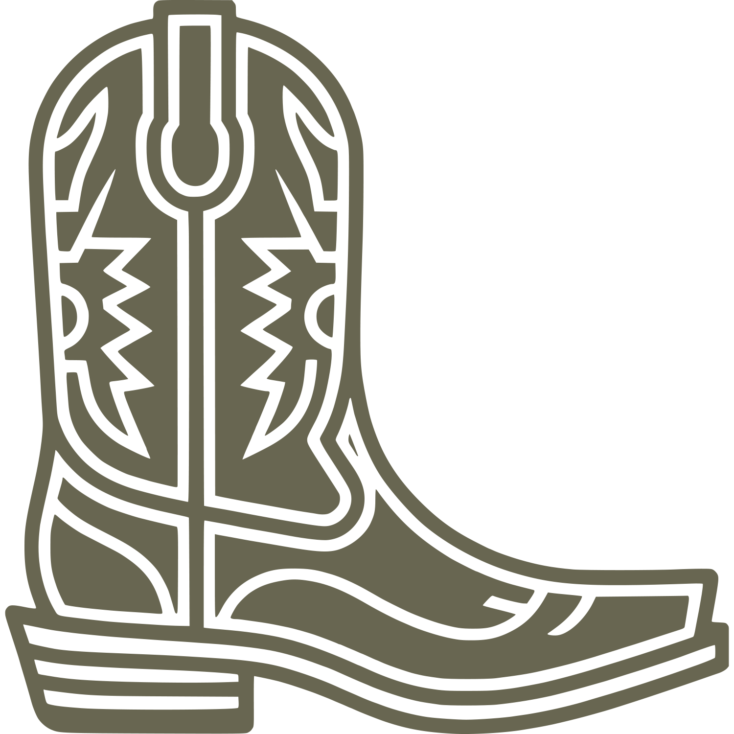 Cowboy Boot Delrin Leather Stamp