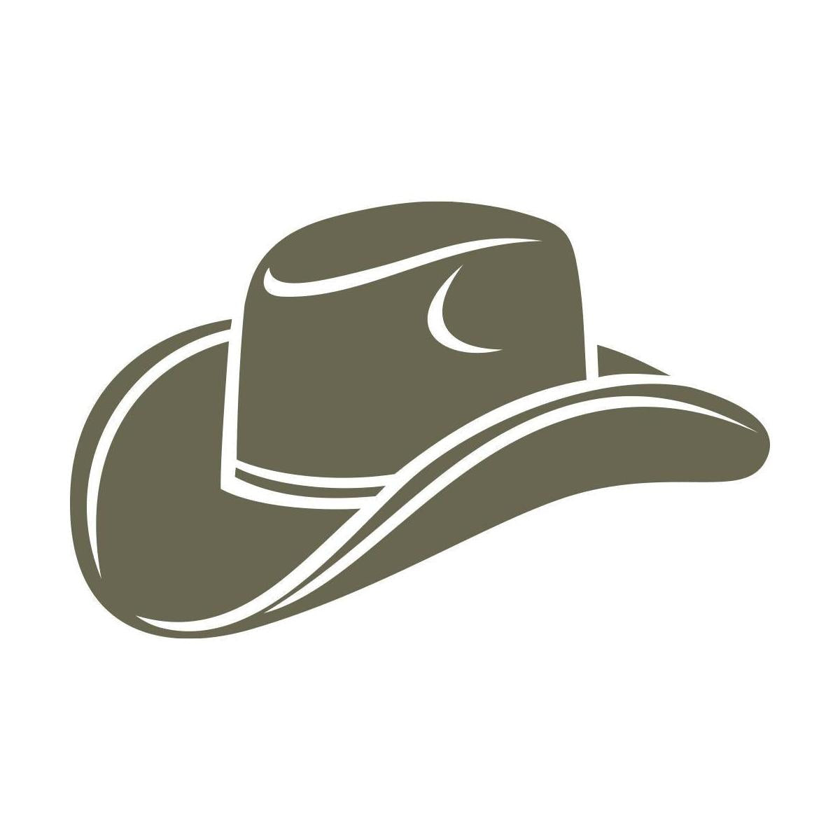 Delrin leather stamp design of a classic cowboy hat with clean curved details.