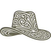 Fancy Cowboy Hat Delrin Leather Stamp