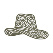 Fancy Cowboy Hat Delrin Leather Stamp