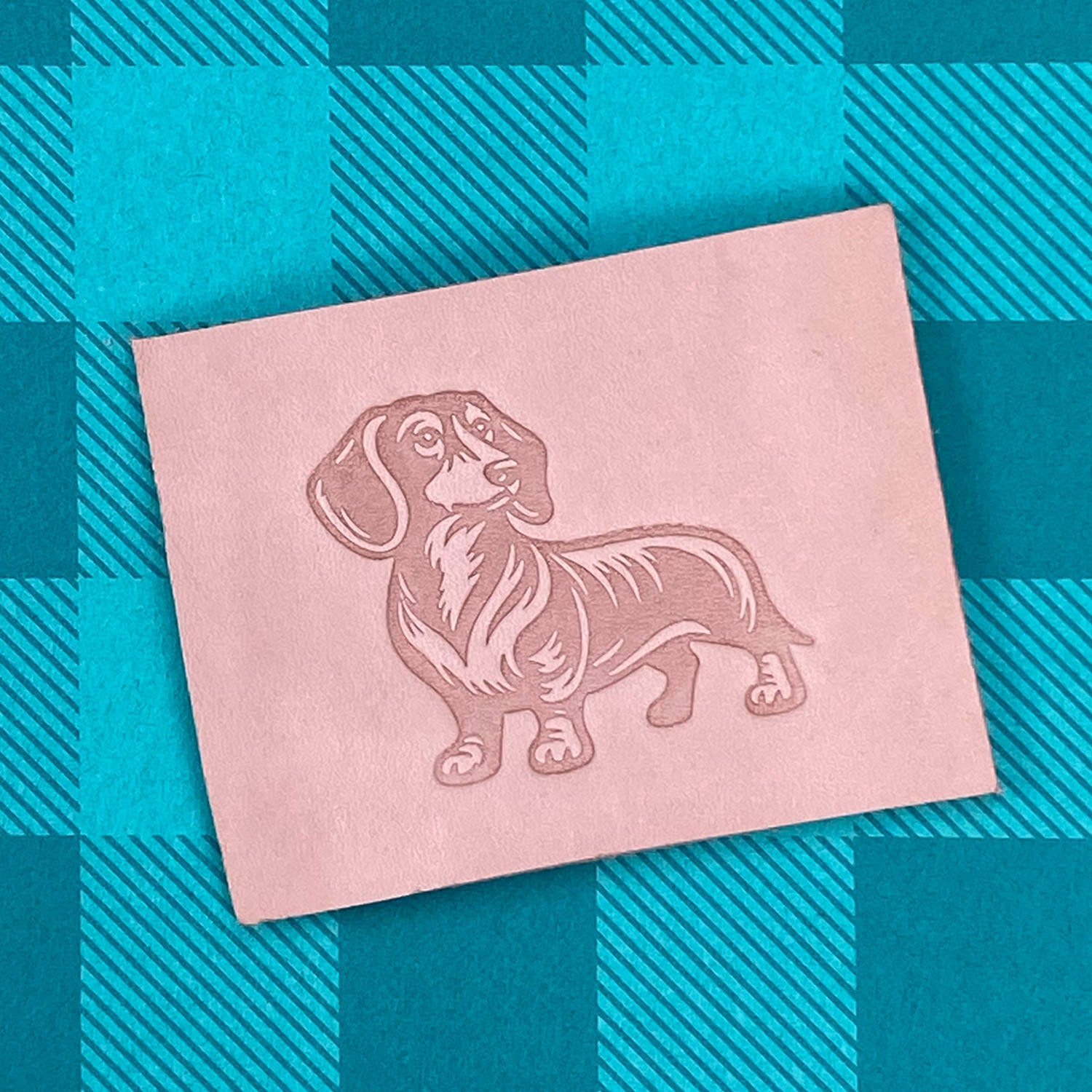 Dachshund Dog Delrin Leather Stamp