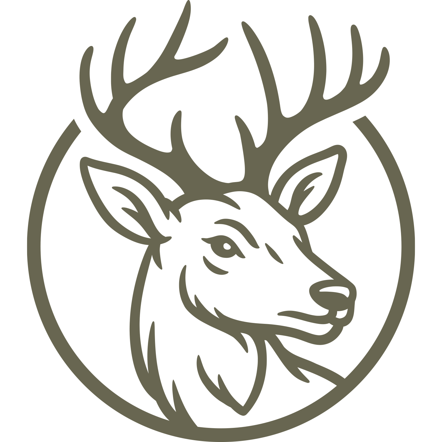 Deer Head in Circle Delrin Leather Stamp
