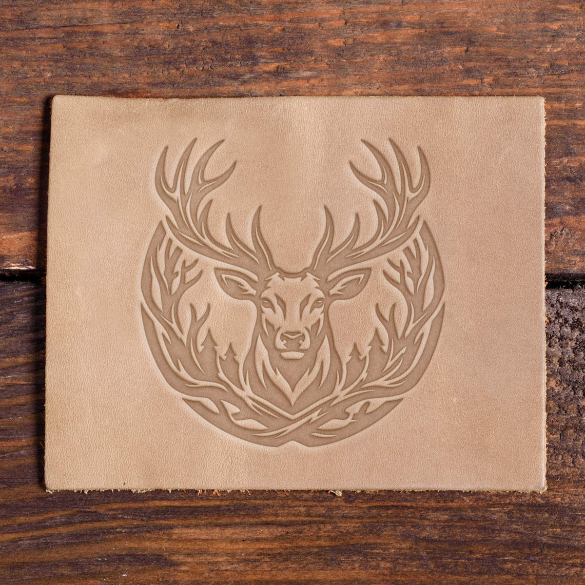 Deer Head with Antlers Delrin Leather Stamp