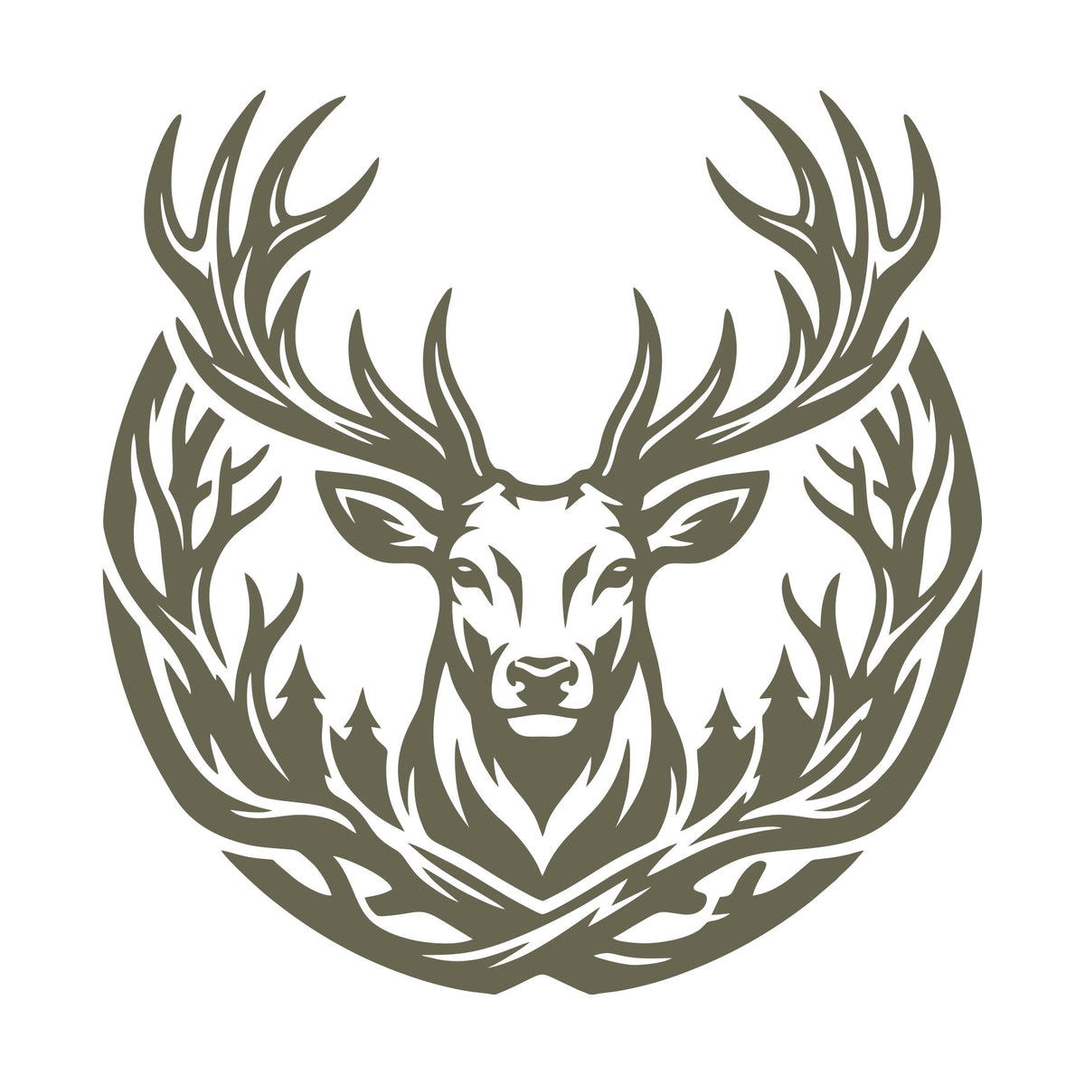 Deer Head with Antlers Delrin Leather Stamp