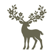 Deer with floral antlers design for a Delrin leather stamp.