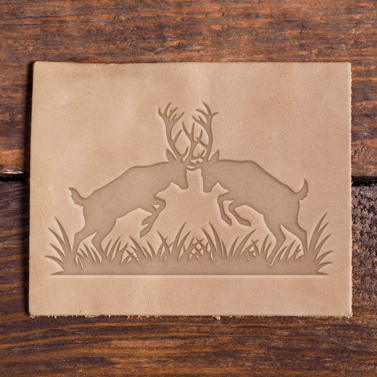 Fighting Stags Delrin Leather Stamp