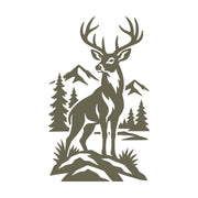 Buck in Mountain Wilderness Delrin Leather Stamp