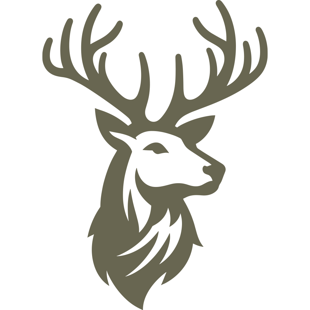 A shaded grey Deer Delrin Leather Stamp against a plain white background. The stamp occupies the majority of the image, with irregular edges on the left side and a right-angle cutout on the bottom right corner.