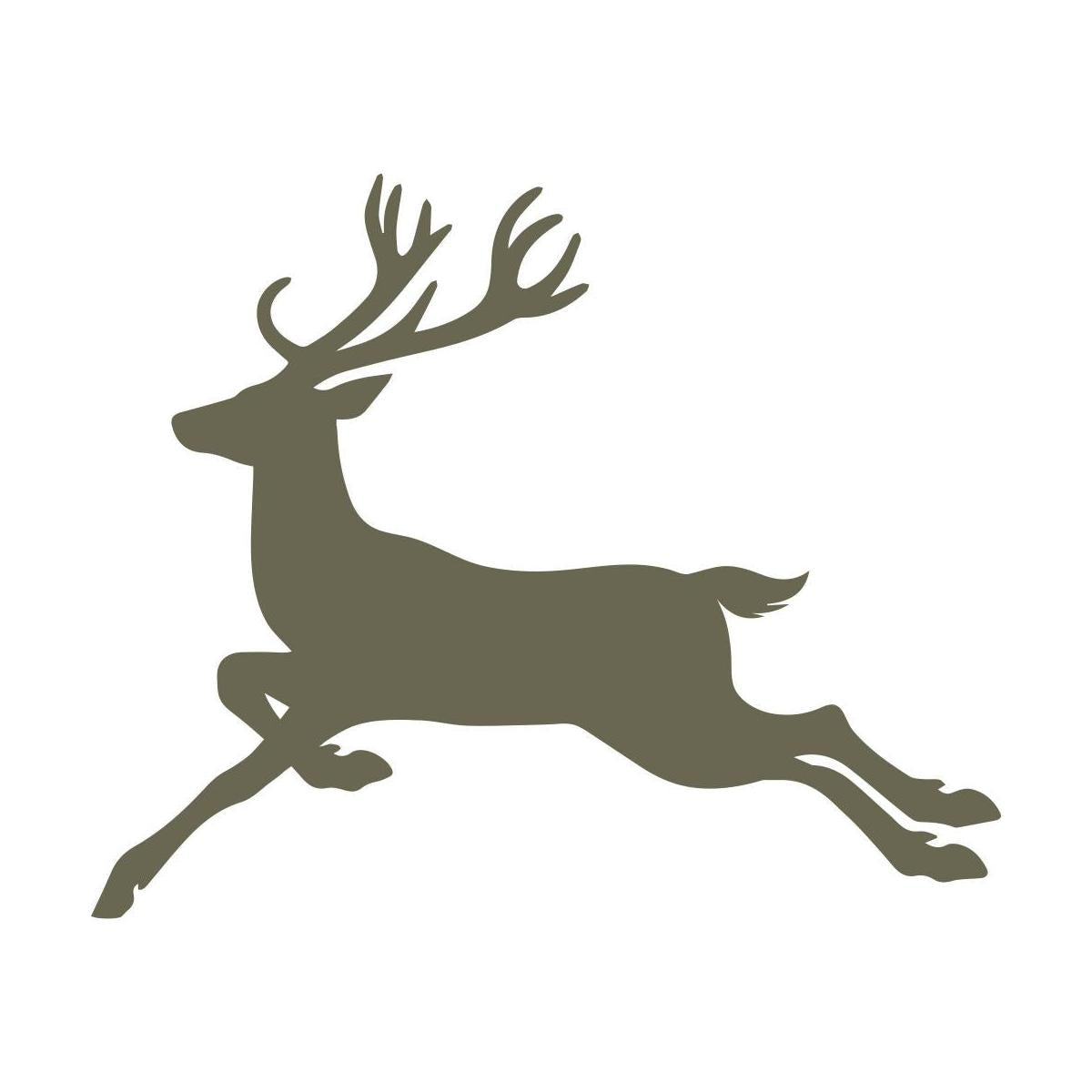 Delrin leather stamp with a leaping deer design, perfect for wildlife-themed leatherworking projects.