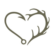 Deer Antlers Fish Hook Heart Delrin Leather Stamp