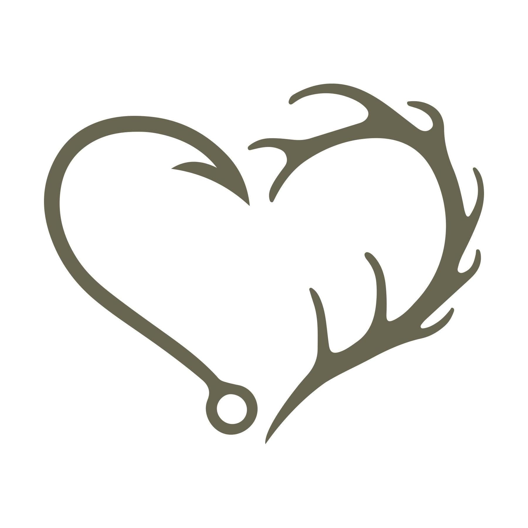 Deer Antlers Fish Hook Heart Delrin Leather Stamp